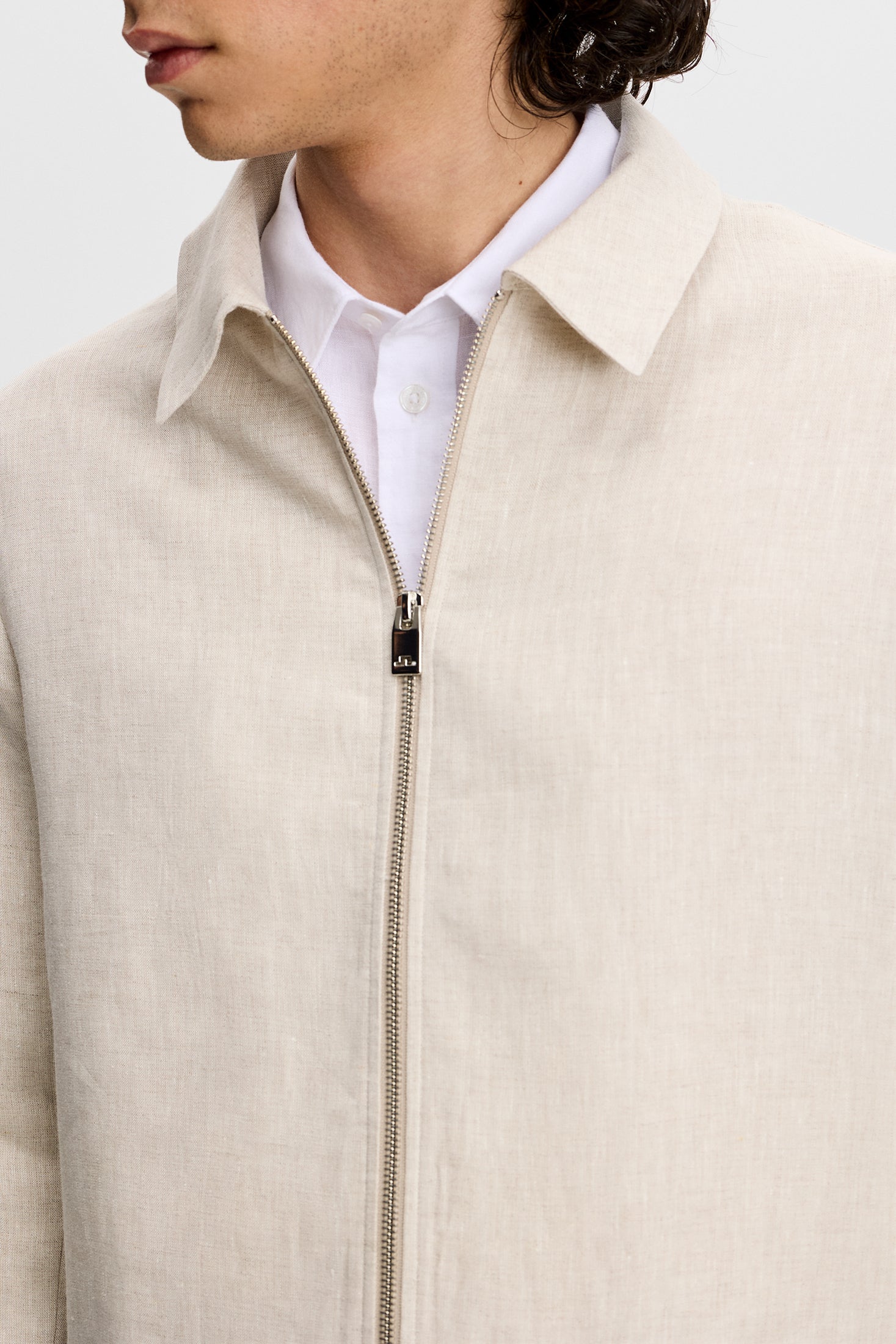 Julius Drape Linen Overshirt / Moonbeam | J.Lindeberg Official