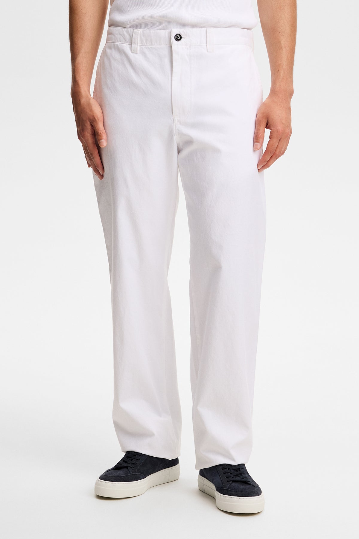 Devyn  Cotton Twill Pants / White