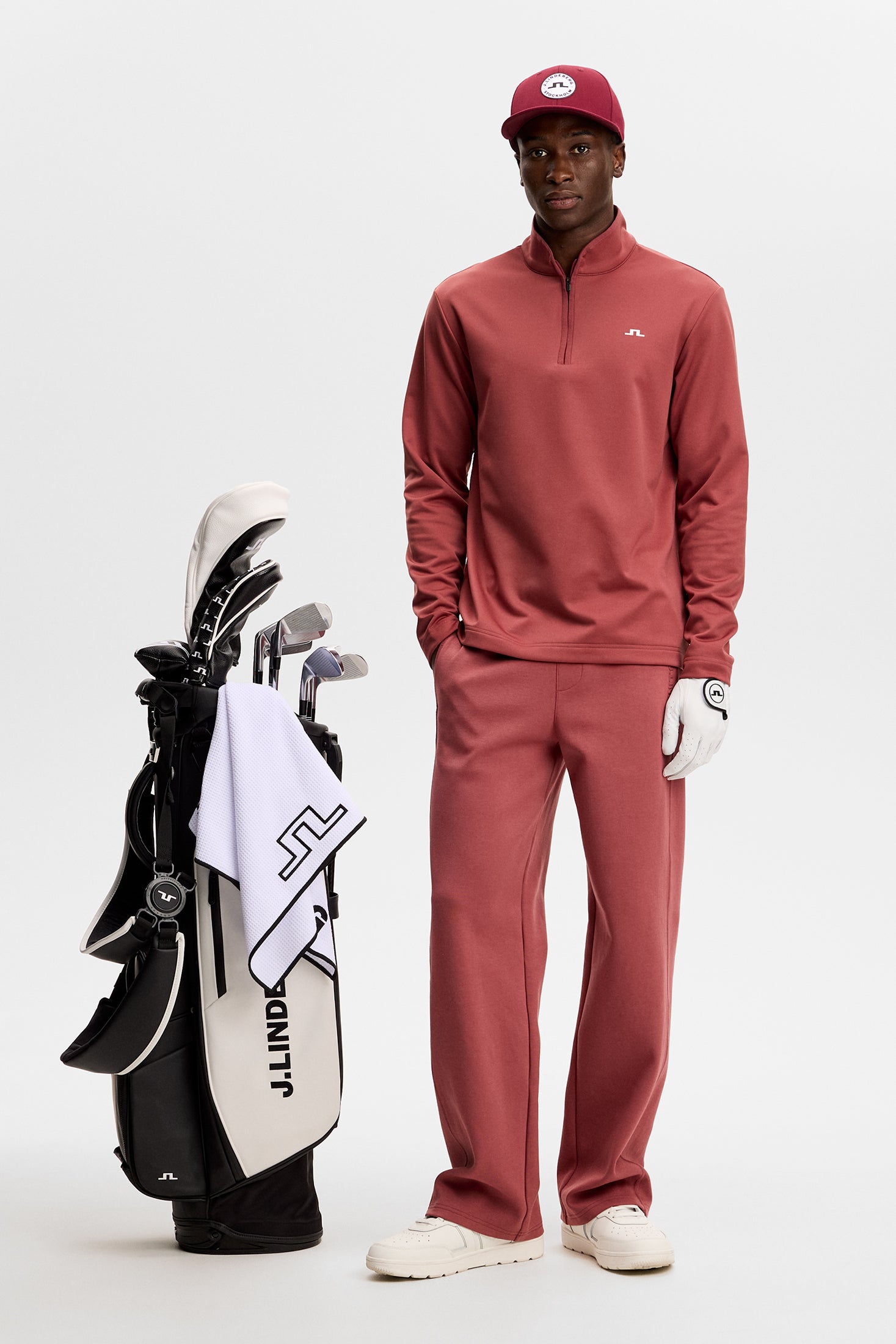 Clide Quarter Zip Mid Layer / Apple Butter | J.Lindeberg Official
