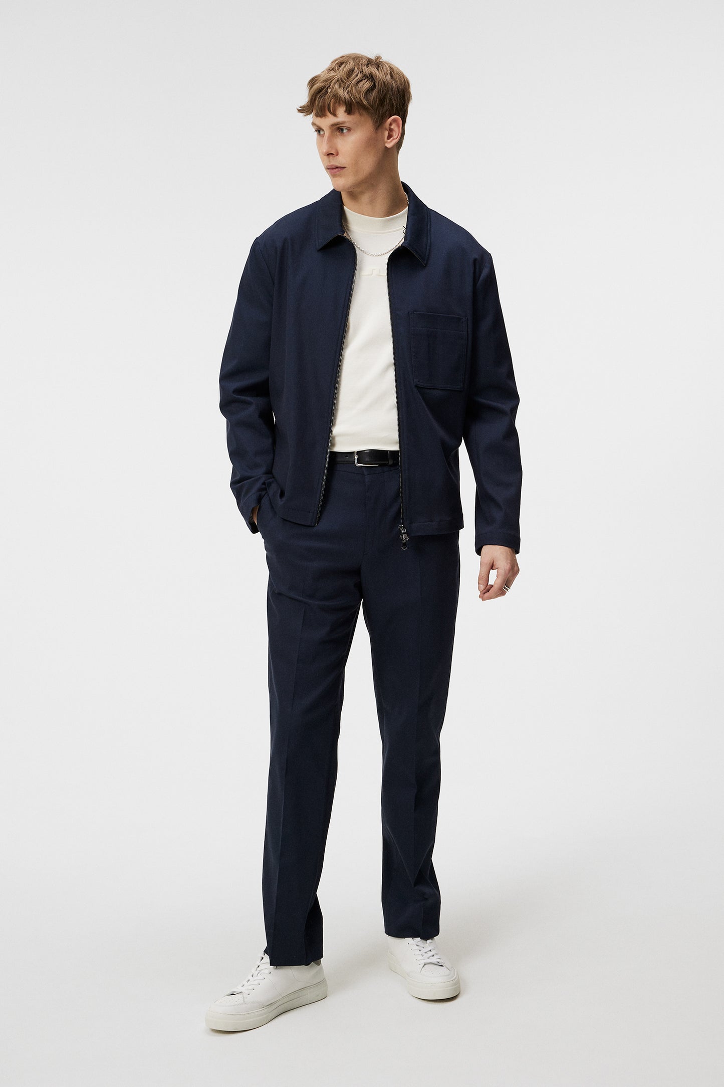 Julius Cotton Twill Overshirt / JL Navy