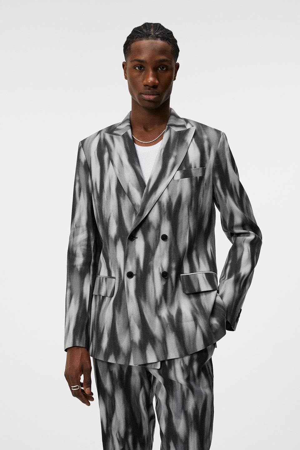 Dorian Printed Linen Mix / Black