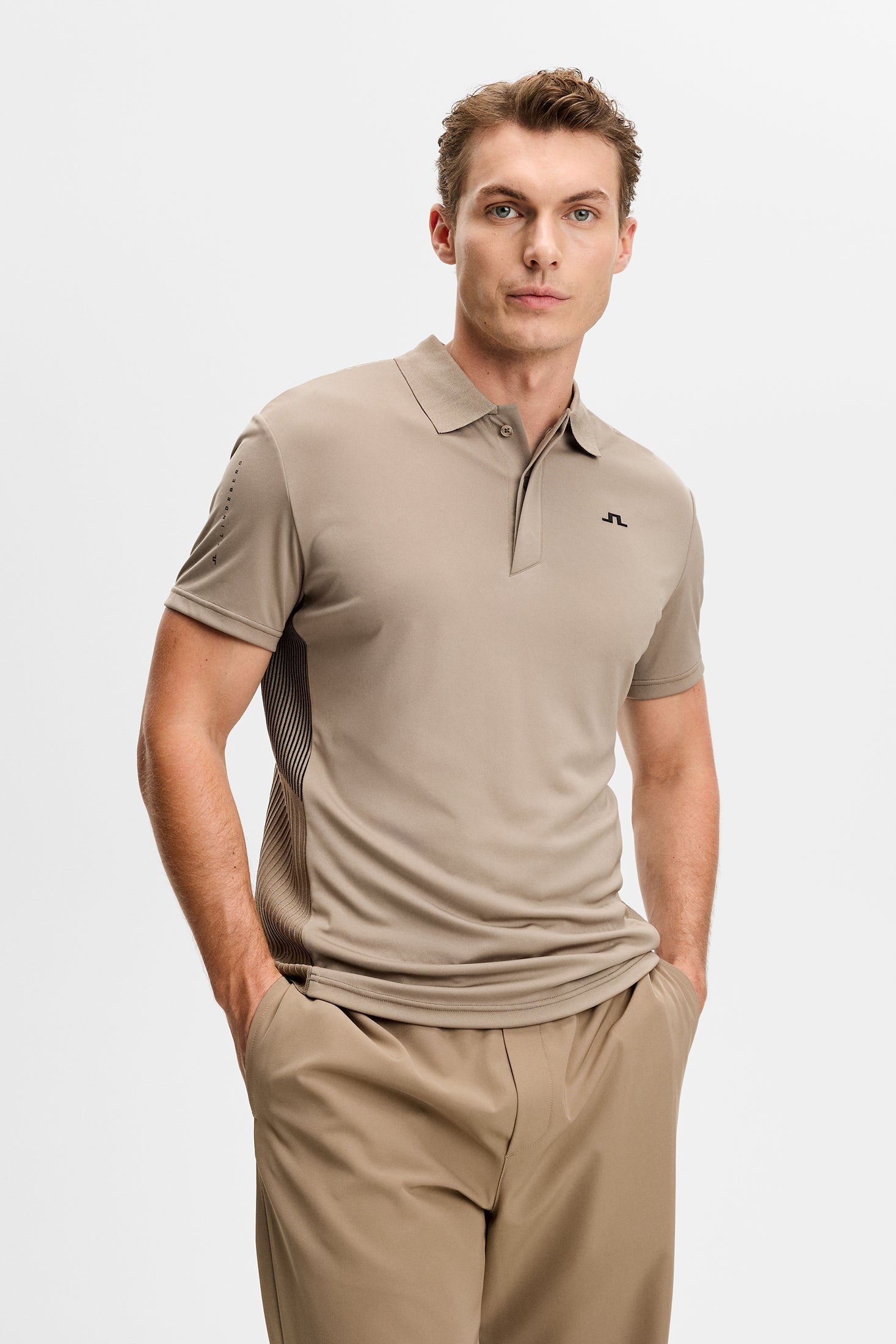 Neri Hybrid Knit Polo Shirt / Brindle | J.Lindeberg Official