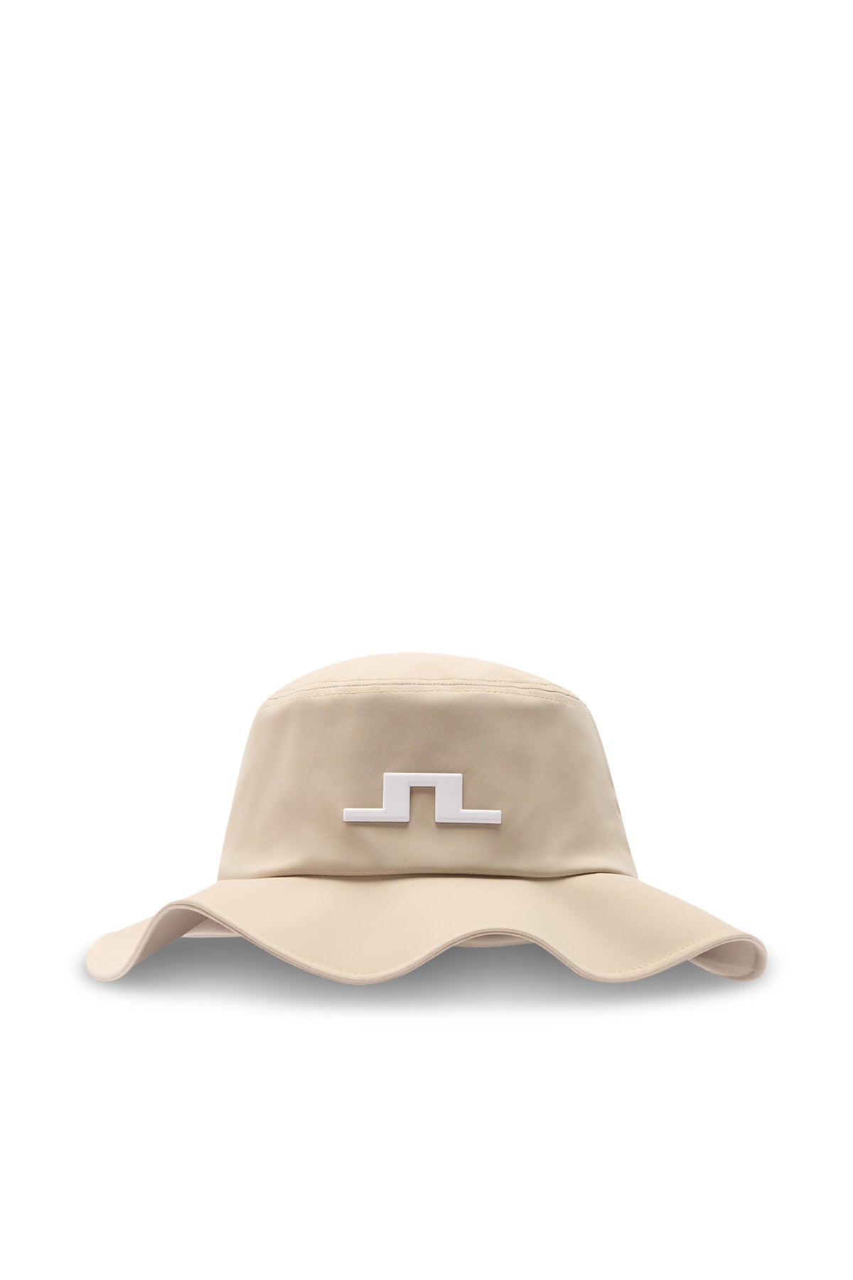 Sett forfra: Tour Flexfit Bucket i Moonbeam med hvit Bridge-logo sentrert foran.