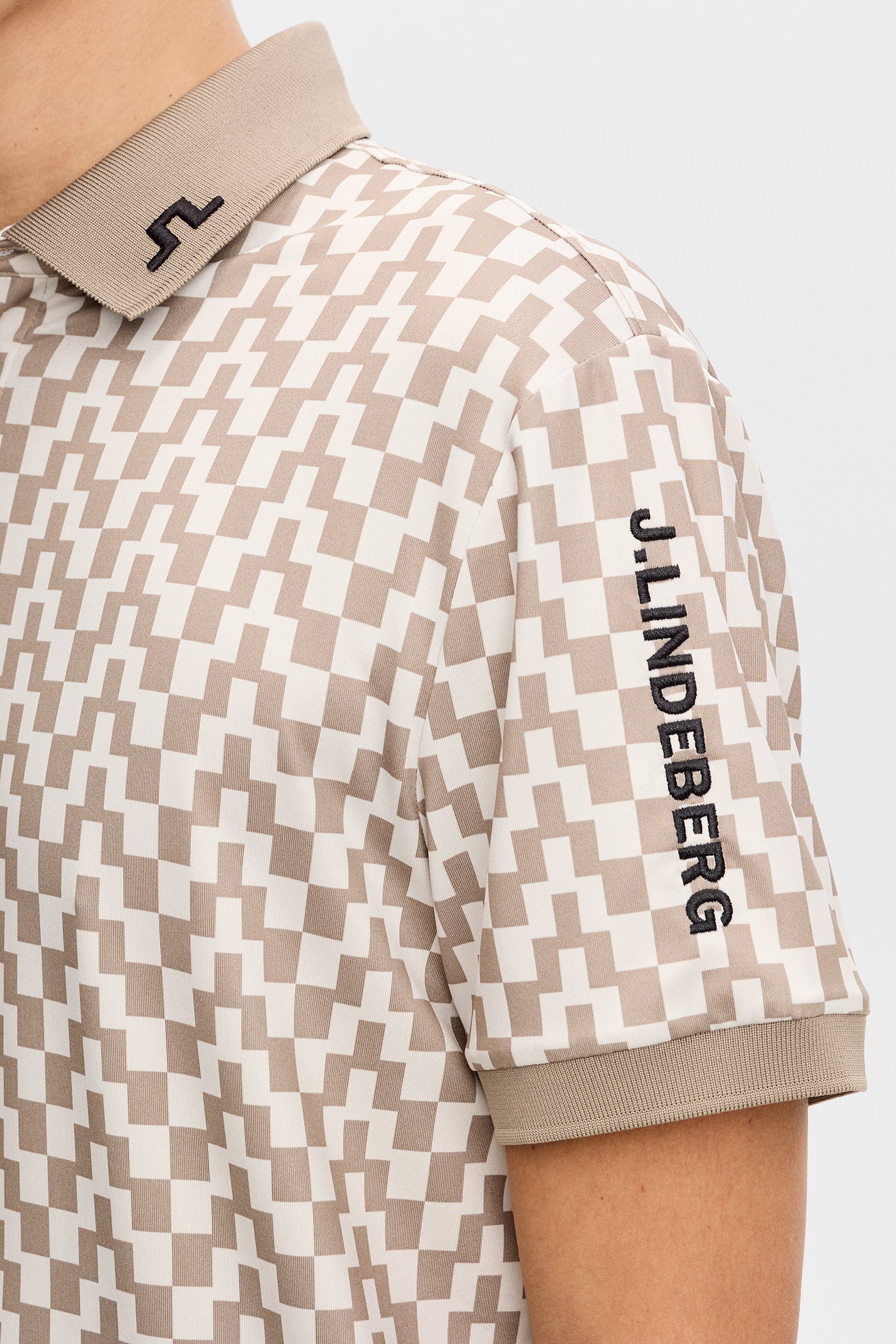 Tour Tech Print Polo / Bridge Stack Brindle M | J.Lindeberg Official