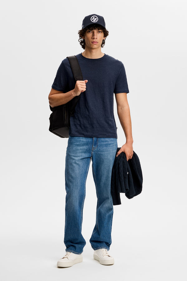 Coma Linen Tee / JL Navy