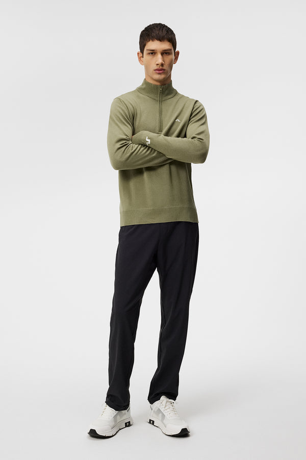 Kian Zipped Sweater / Oil Green