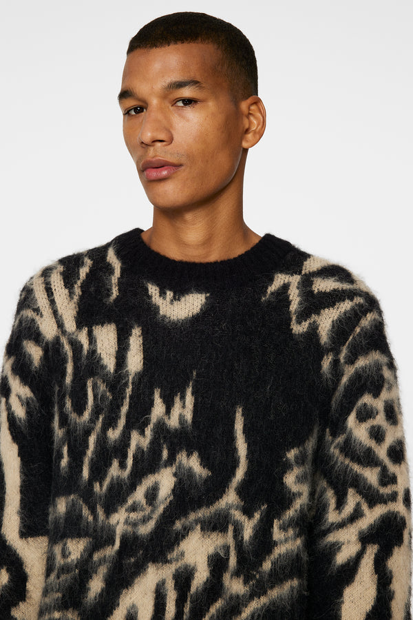 Falkor Jacquard Knit Sweater / Black