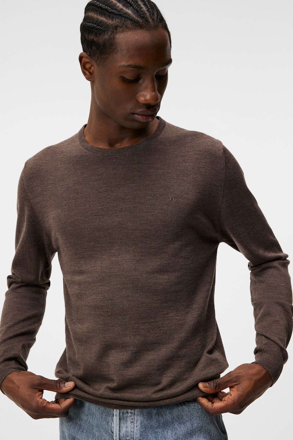 Lyle Light Merino Sweater / Walnut Melange