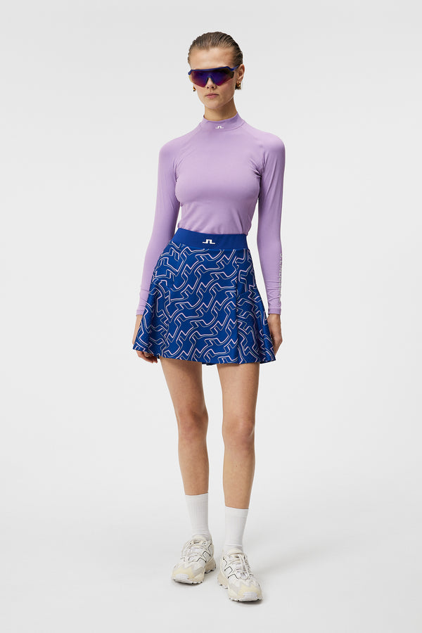Jane Print Skirt / Outline Bridge Wave Blue