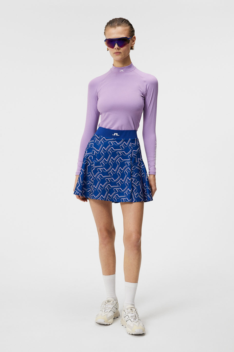 Jane Print Skirt / Outline Bridge Wave Blue