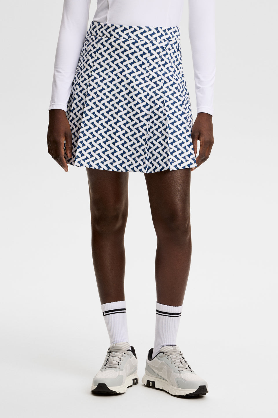 Alesia Print Skirt / Ladder Estate White S
