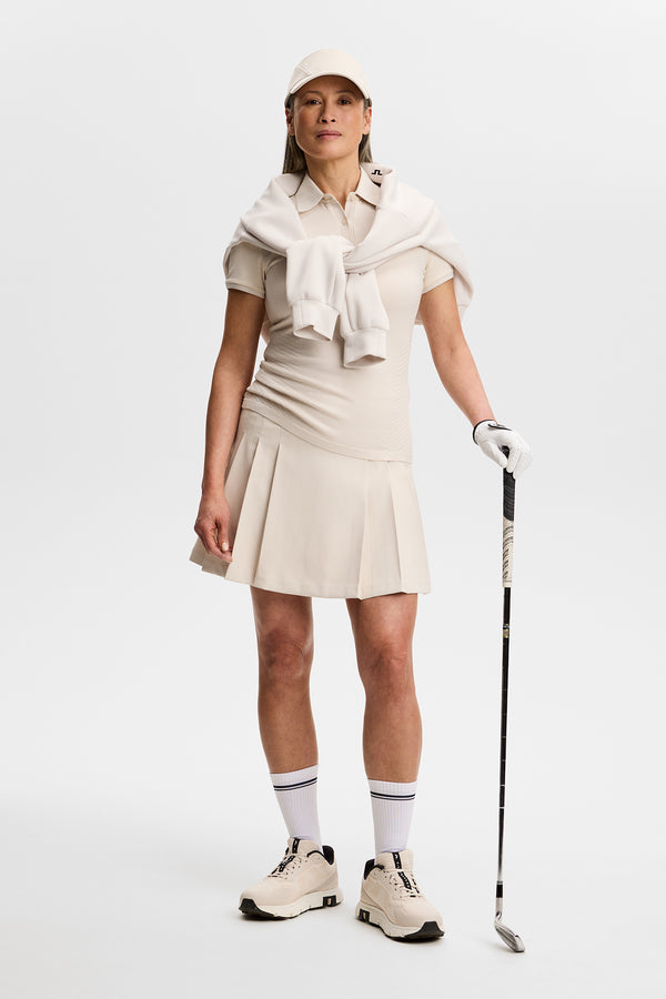 Kailey Hybrid Knit Polo Shirt / Moonbeam