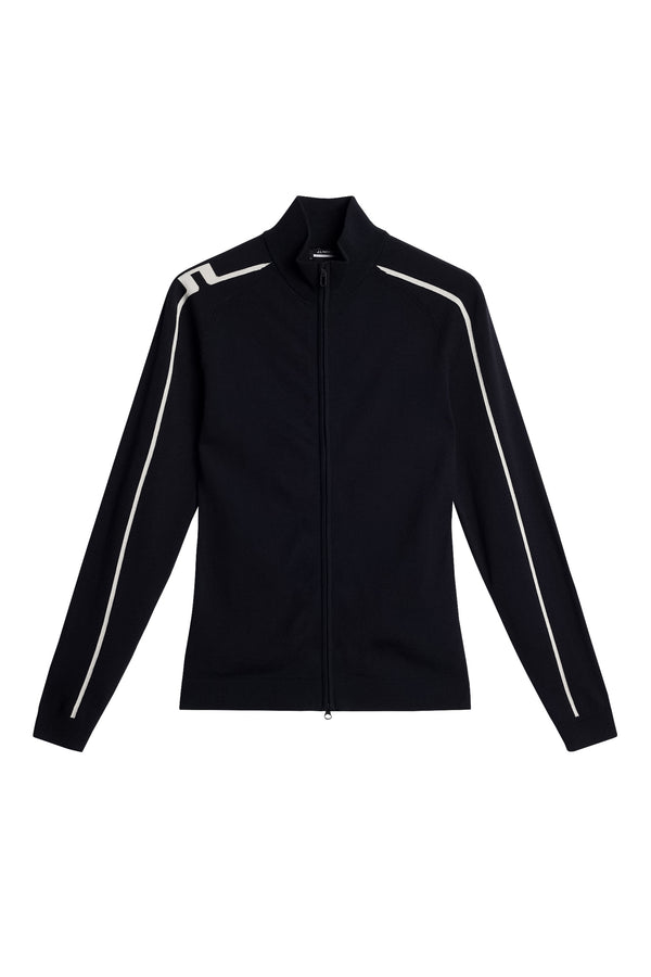 Aubree Knitted Zip Sweater / JL Navy