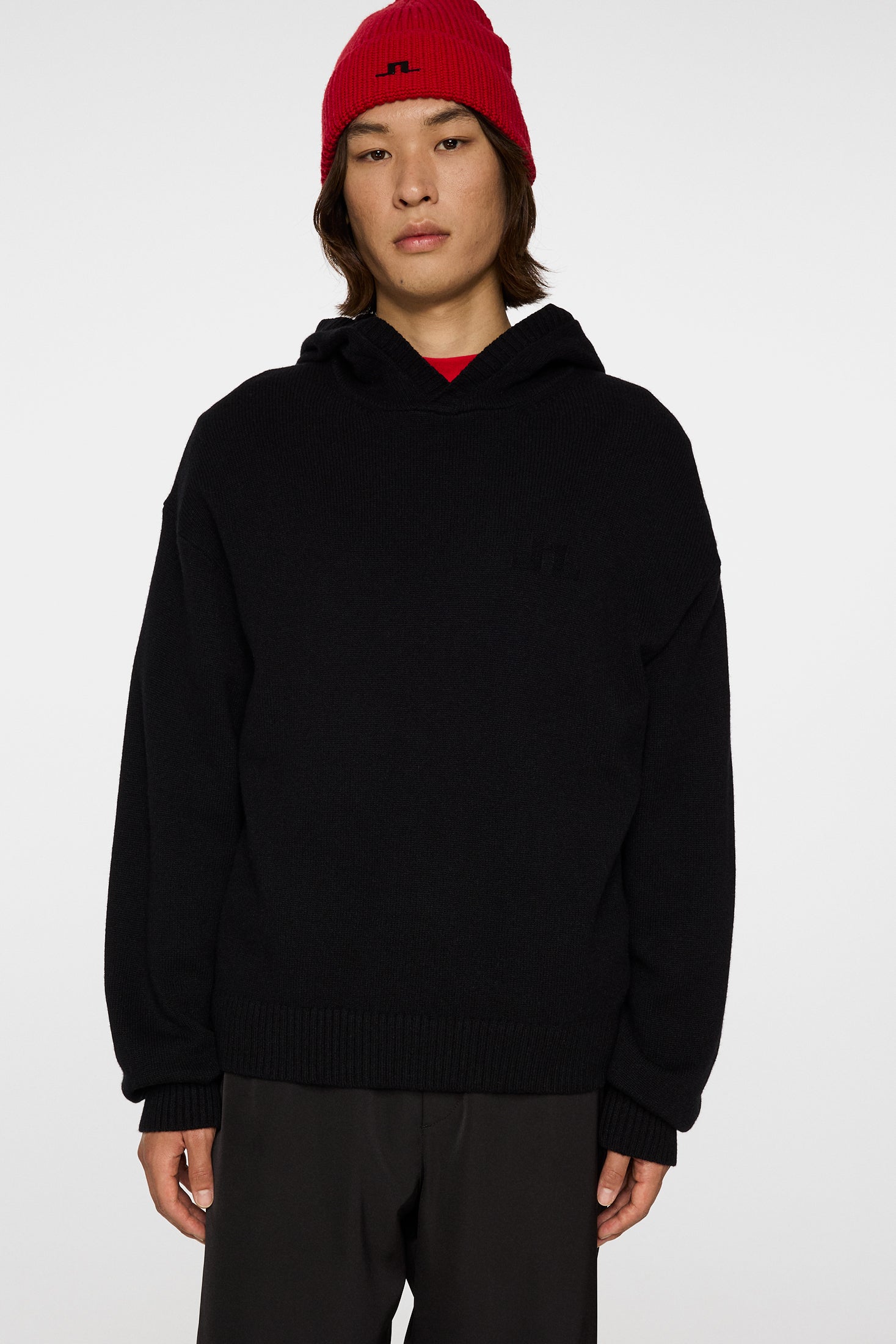 エピヌ　Eé knit hoodie black epine エピヌE knit hoodie black パーカーニットワンピ｜Yahoo!フリマ