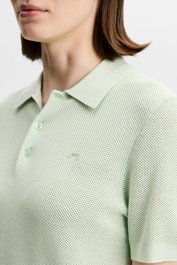 Blake Structure Knit Polo / Subtle Green