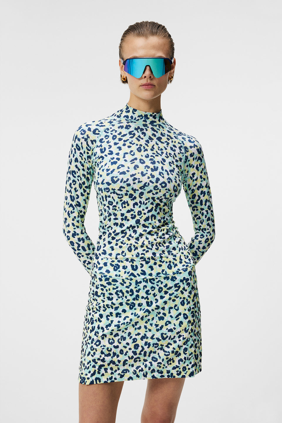 Asa Print Soft Compression Top / Leopard Aruba Blue