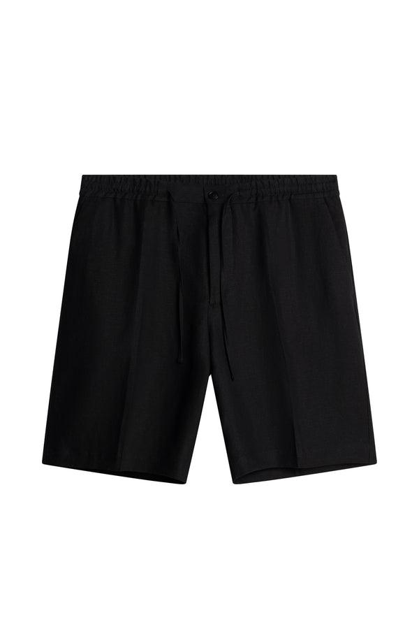 Brady Drape Linen Shorts / Black