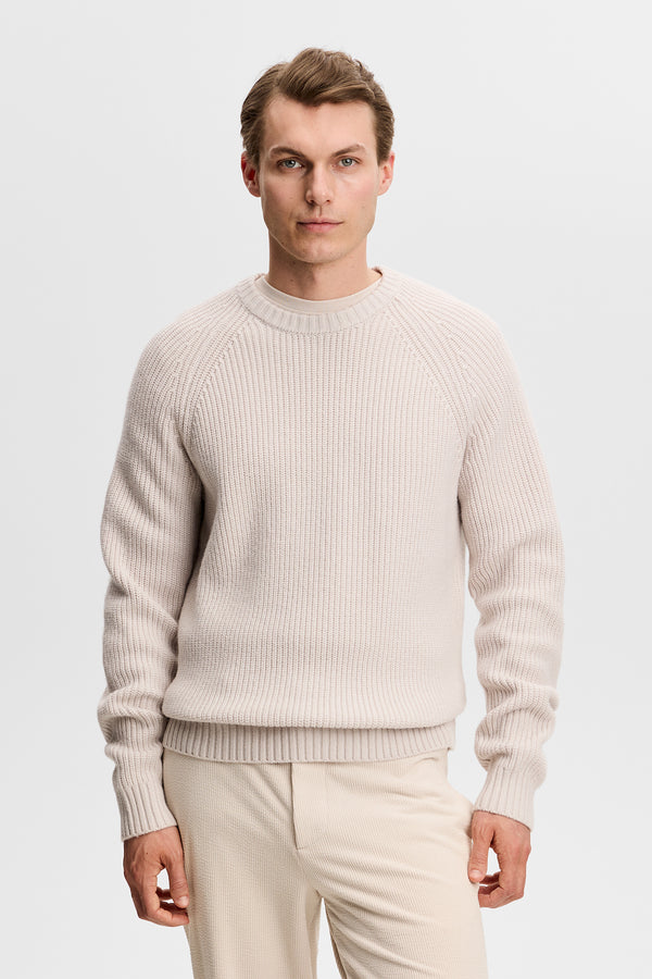 Hallow Knitted Crew Neck / Moonbeam