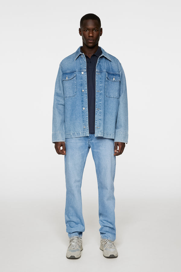 Hunt Washed Denim Overshirt / Light Blue