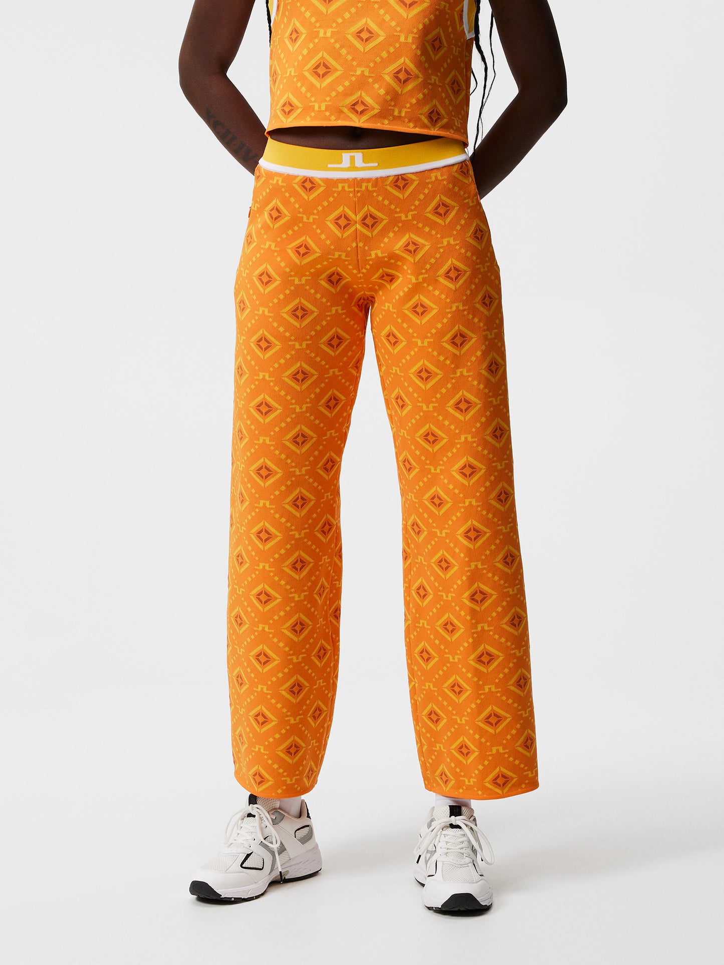 Emmie Knitted Pant / Orange Diamond logo – J.Lindeberg