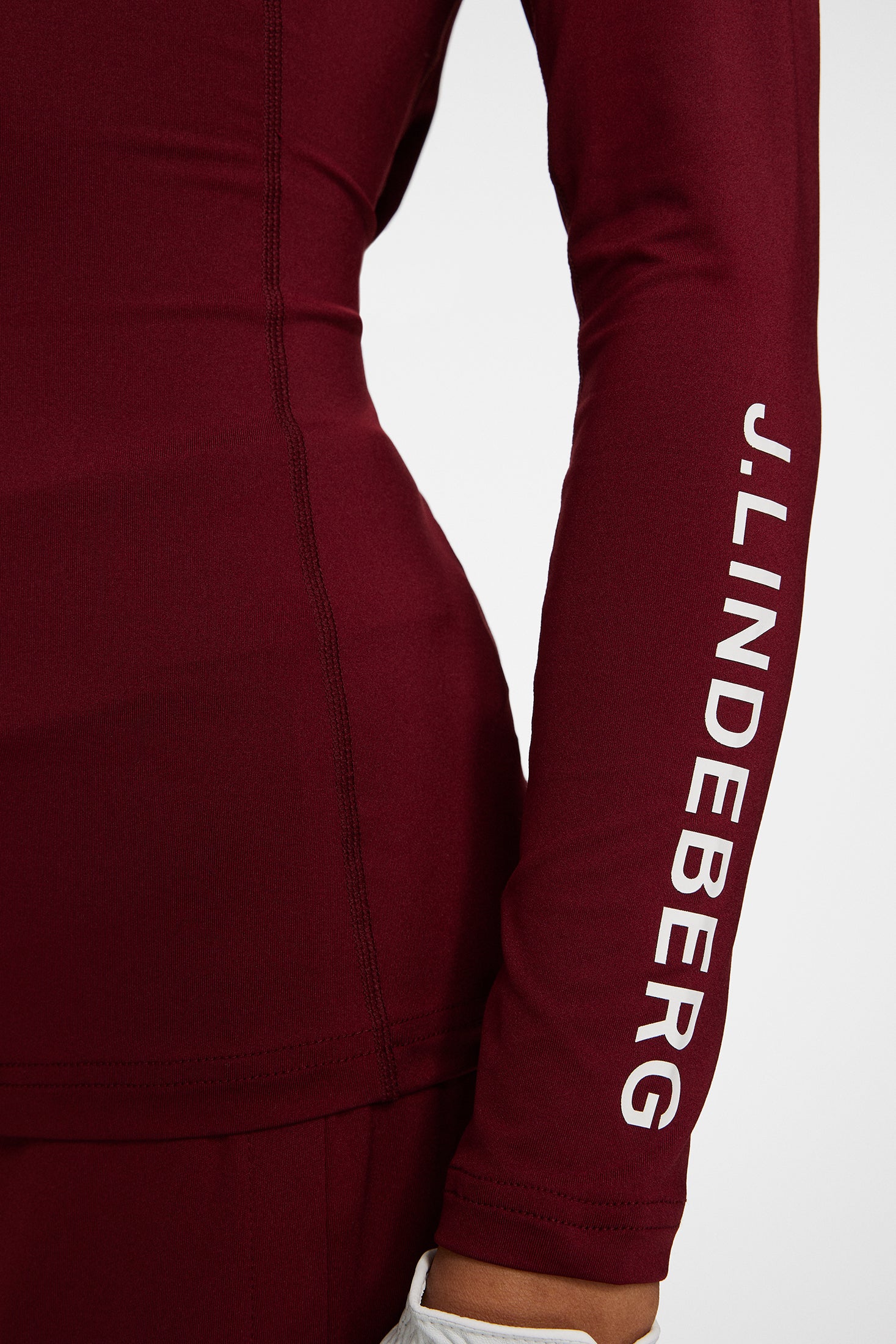 Top A Compressione J Lindeberg ASA PRINT, Manica Lunga, Collo Alto, Taglia M, Colore Lavanda
