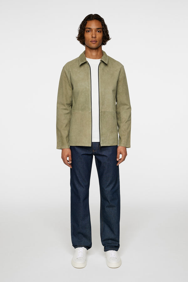 Jonah WR Suede Overshirt / Olivine