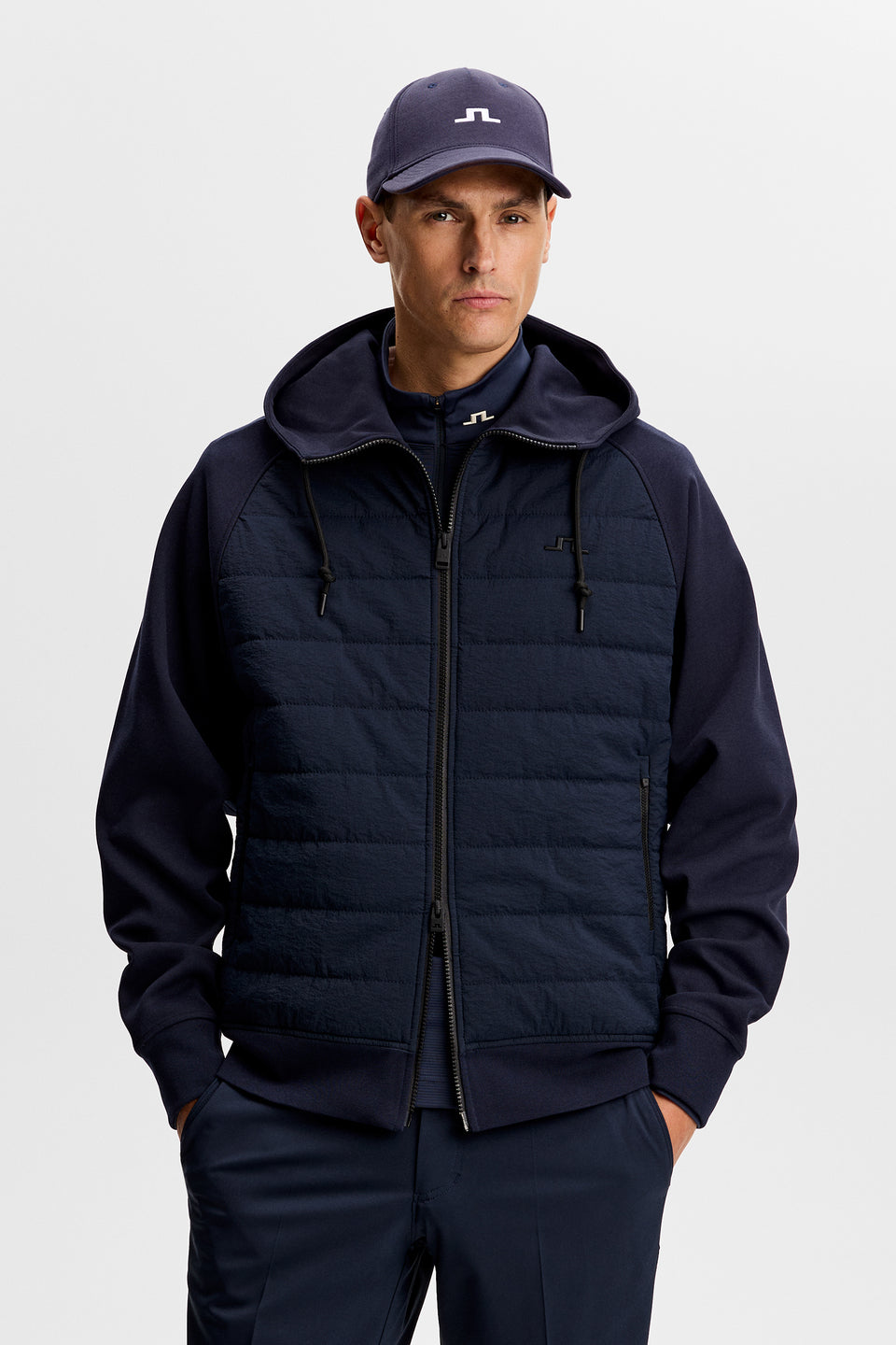 Mijo Hybrid Zip Hood Jacket / JL Navy