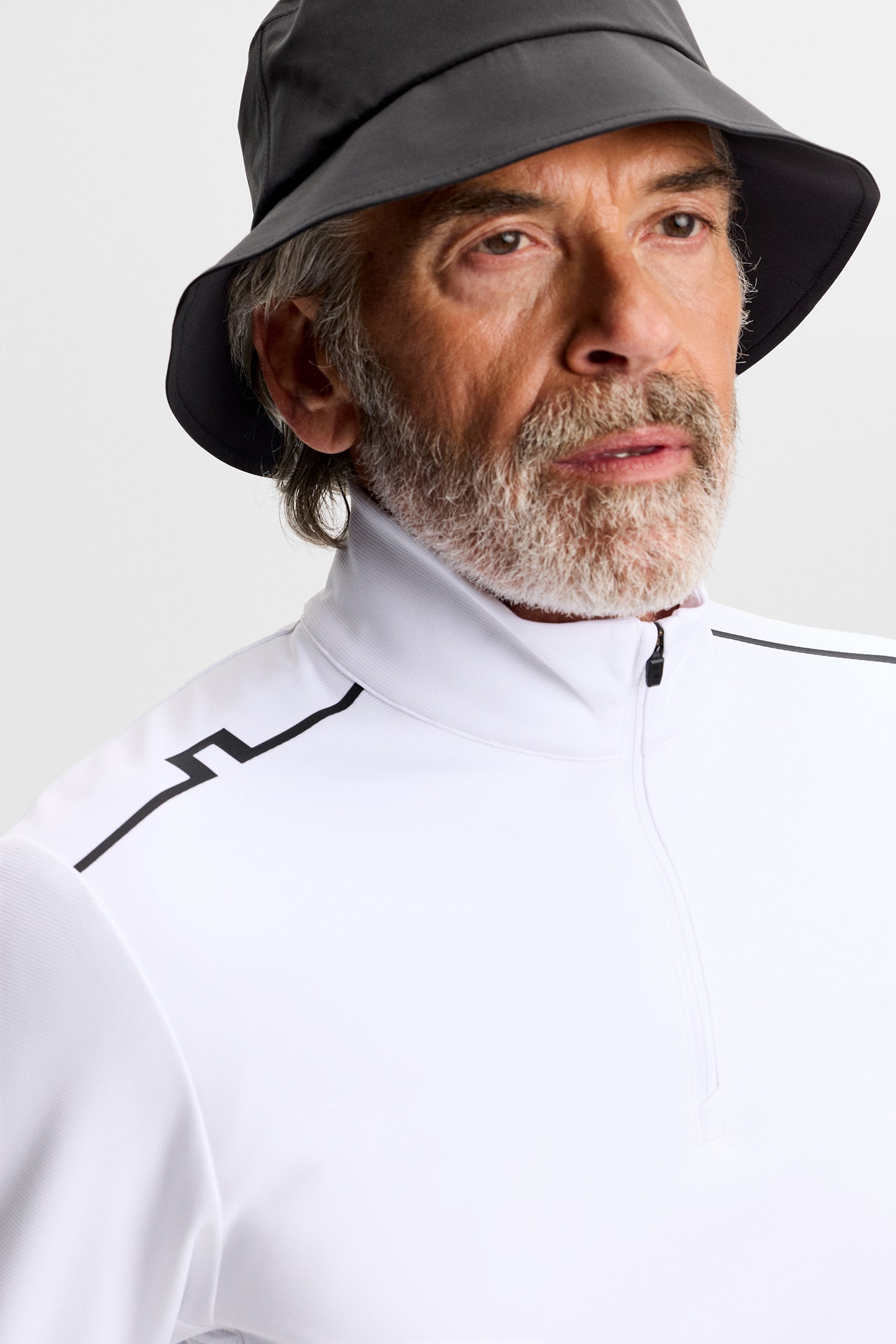 Leon Quarter Zip Mid Layer / White | J.Lindeberg Official