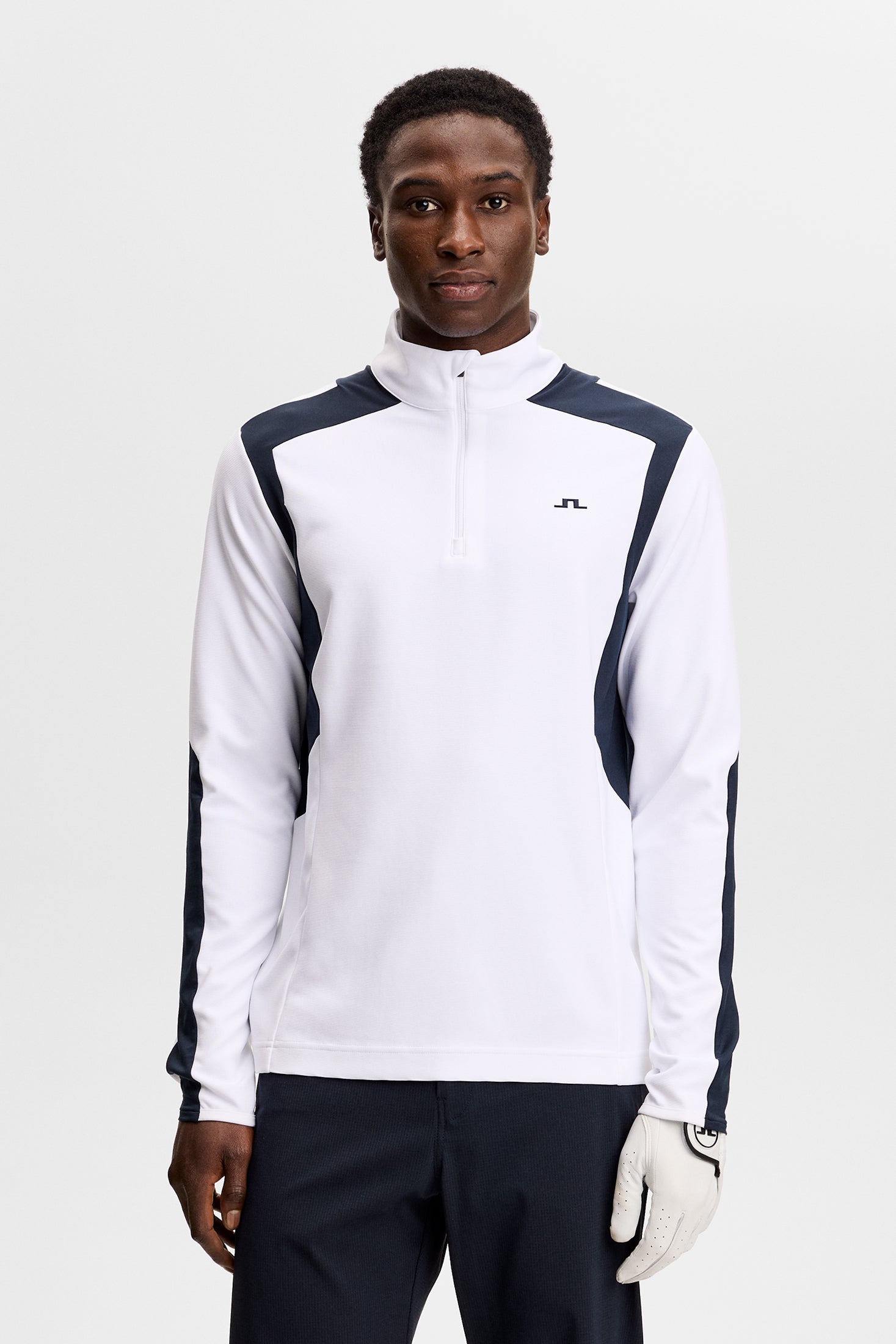 Lukas Quarter Zip Mid Layer / White | J.Lindeberg Official