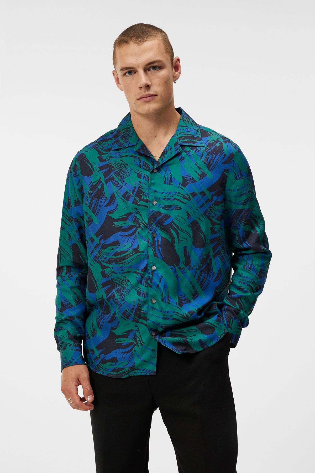 Playa Printed Tencel Shirt / Navy Valley