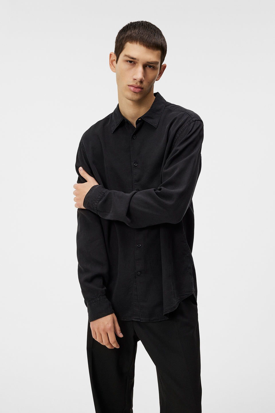 Slim LS Comfort Tencel Shirt / Black