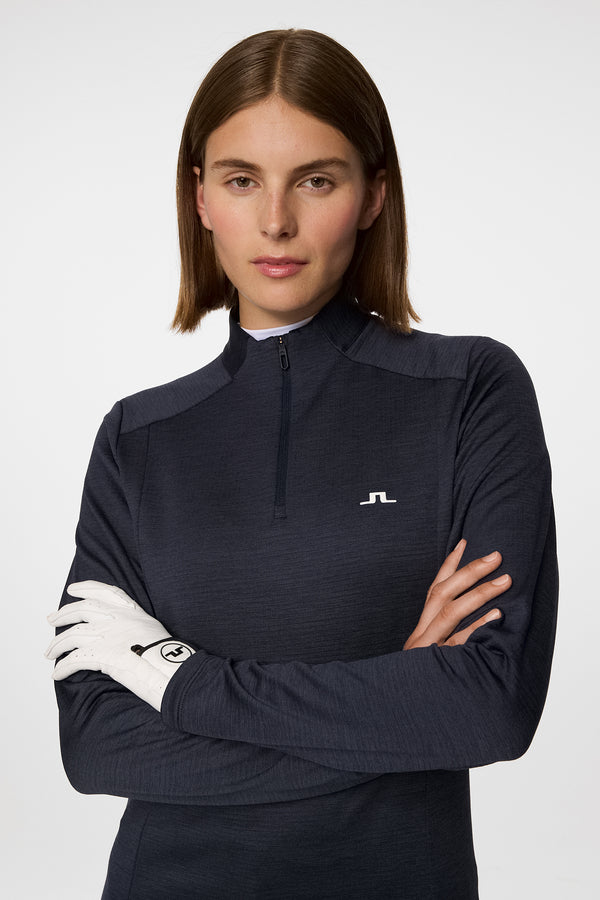 Steffi Quarter Zip Mid Layer / Navy Melange