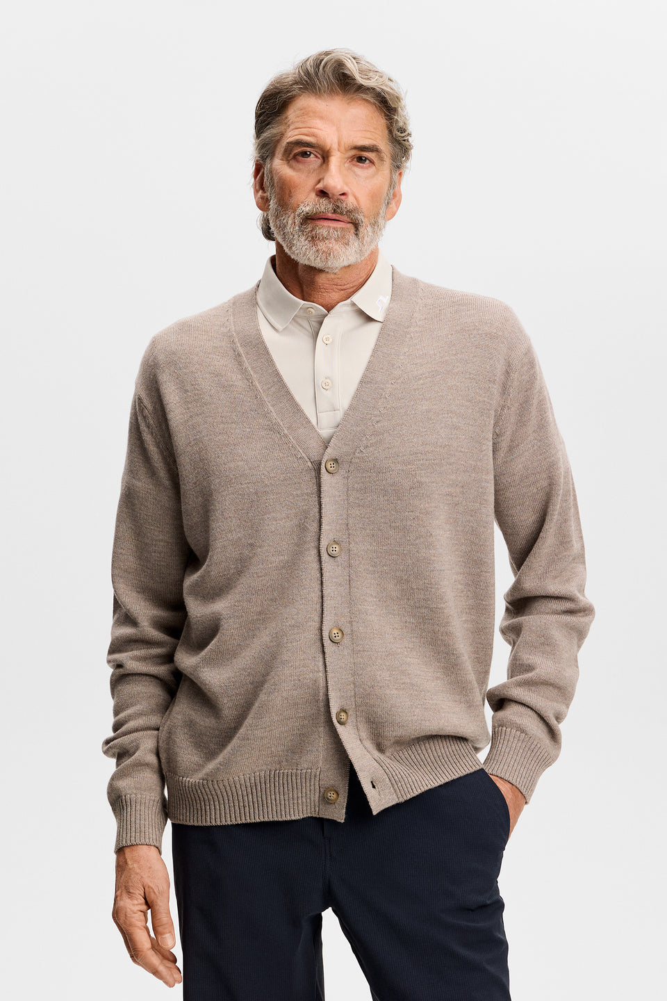 Jared Merino Cardigan / Brindle Melange