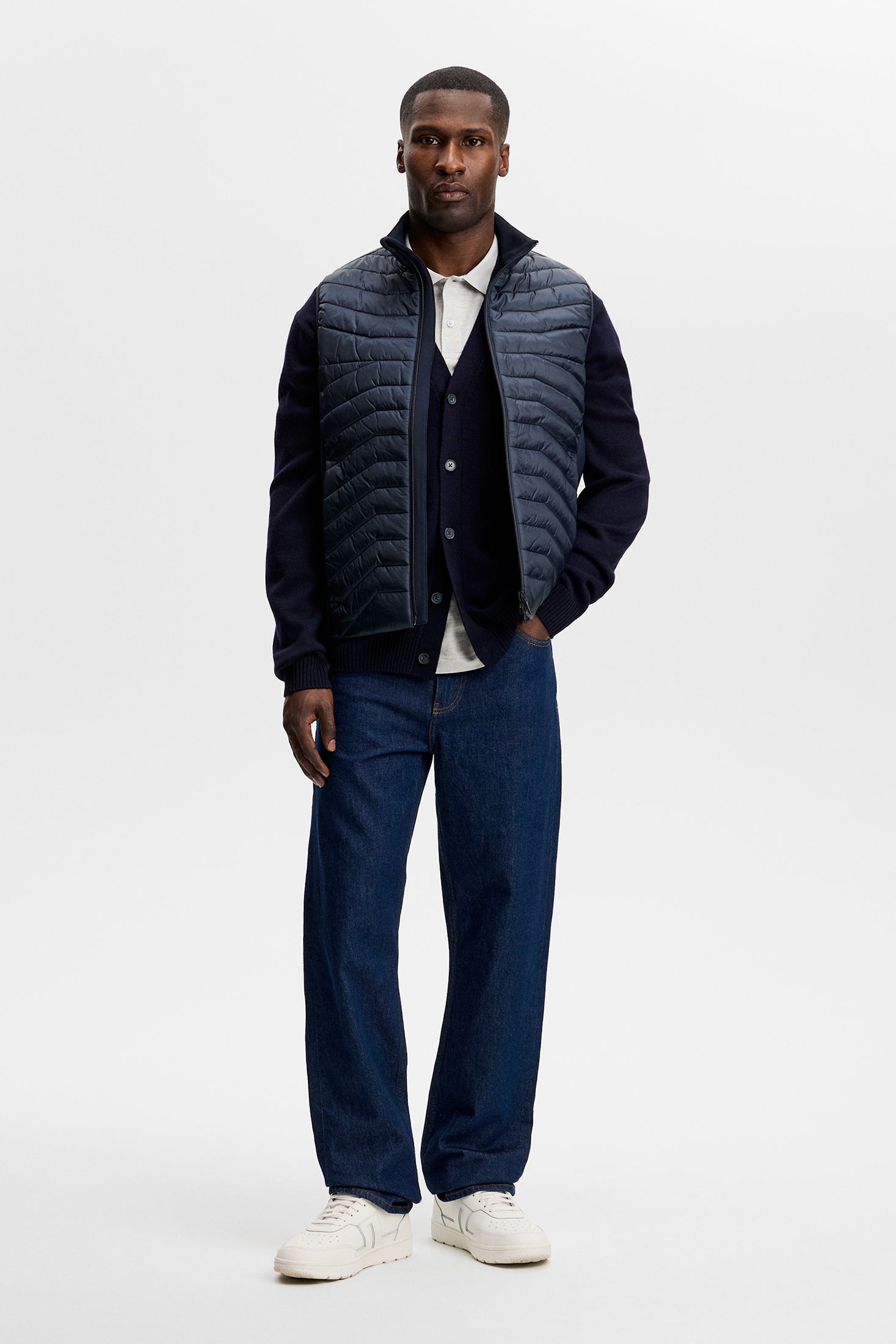 Jared Merino Cardigan / JL Navy | J.Lindeberg Official
