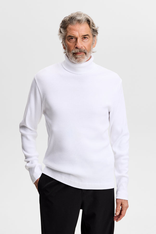 Bedford Long Sleeve Turtleneck / White