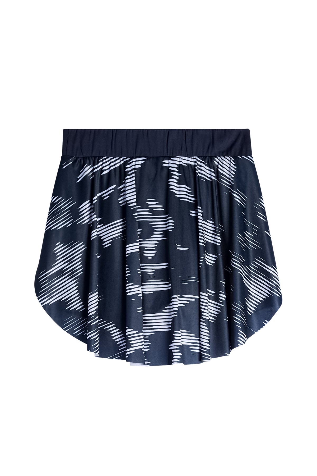 Achteraanzicht: Feilia Print Skirt in Clay Purple met all-over print en elastische tailleband.