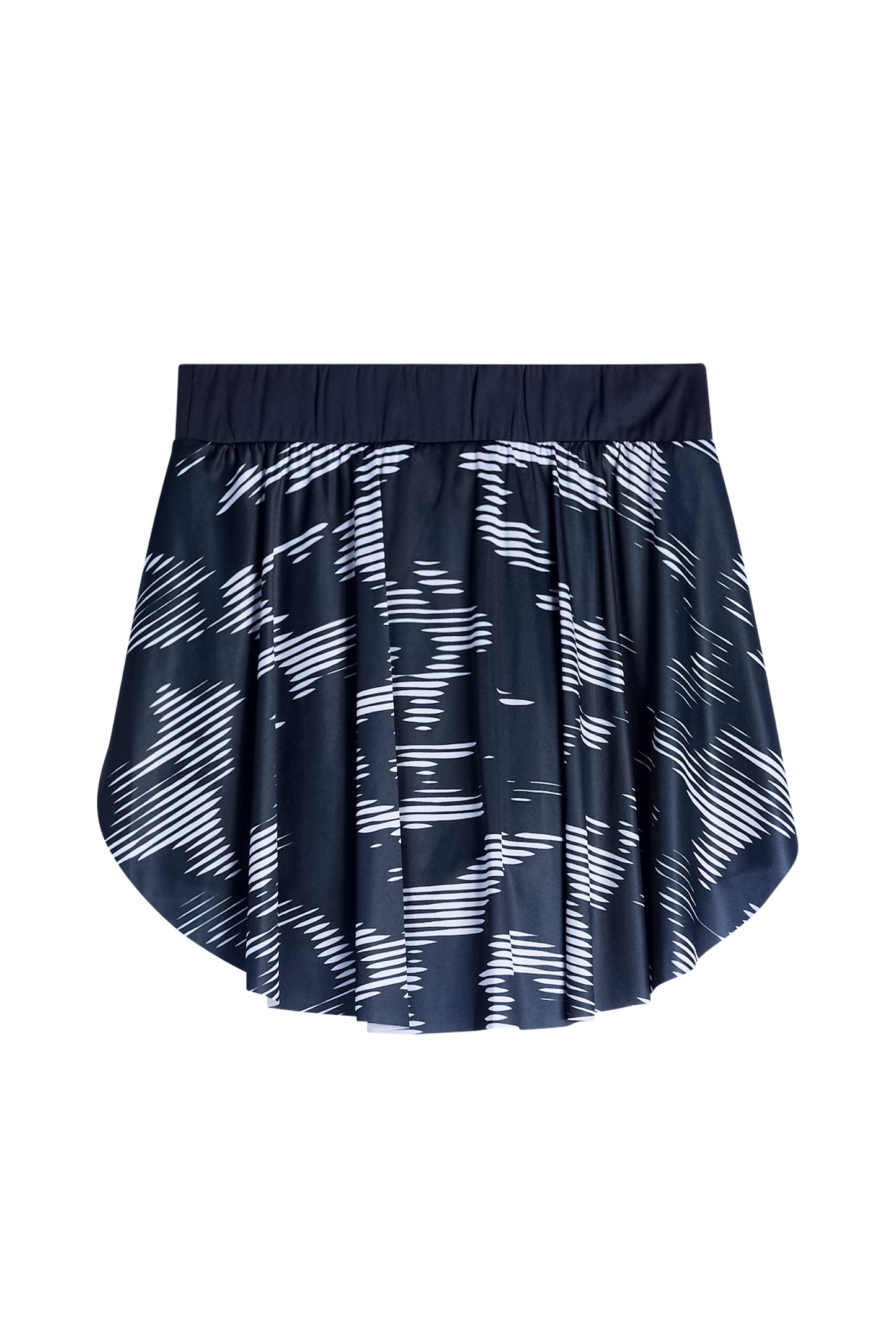 Achteraanzicht: Feilia Print Skirt in Clay Purple met all-over print en elastische tailleband.