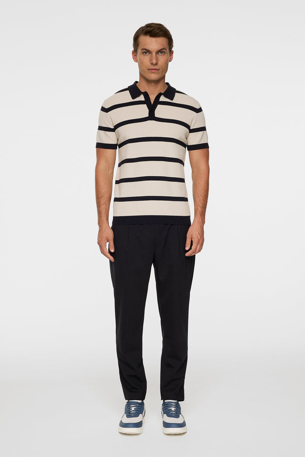 Reve Short Sleeve Stripe Polo / Moonbeam