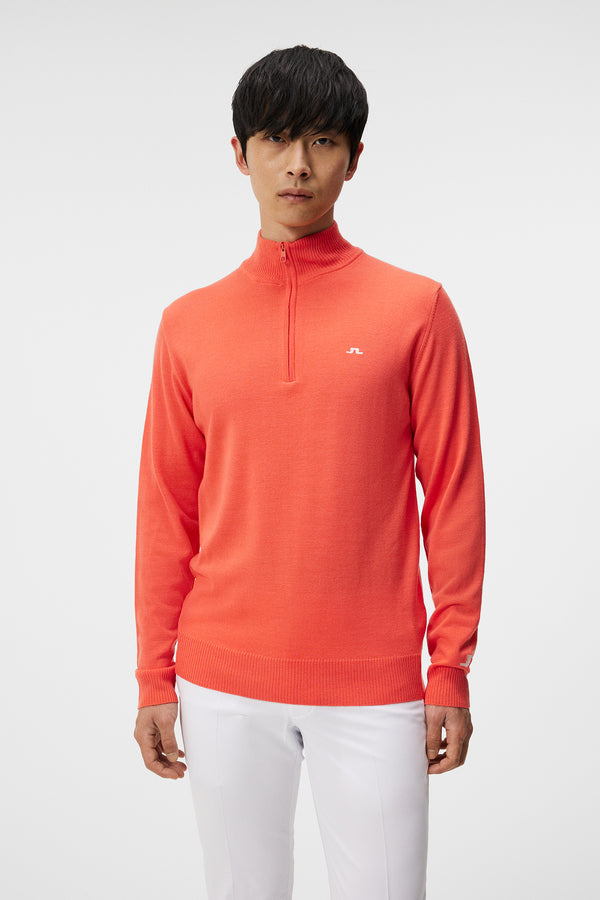 Kian Zipped Sweater / Hot Coral