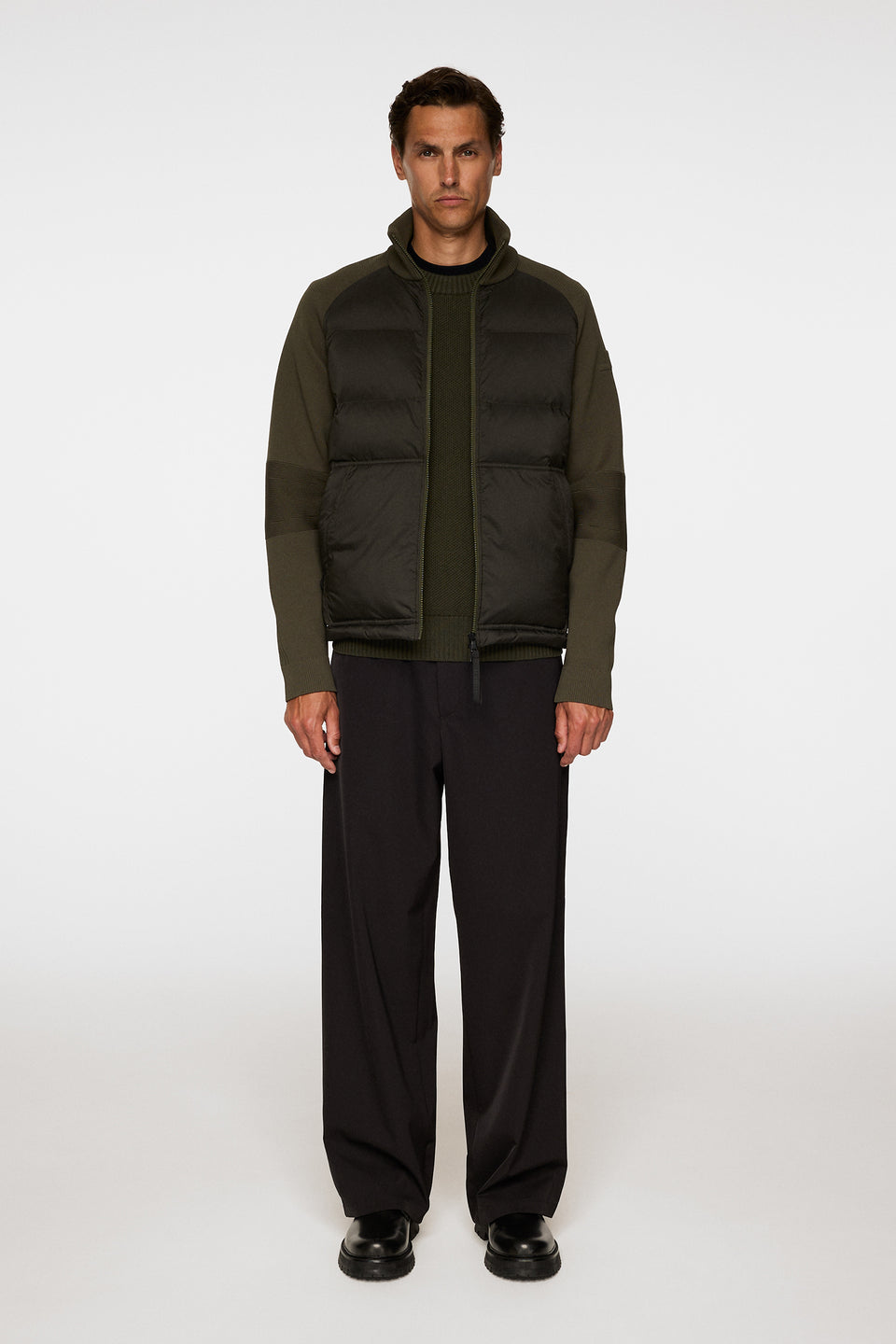 Dome Knit Hybrid Jacket / Forest Green