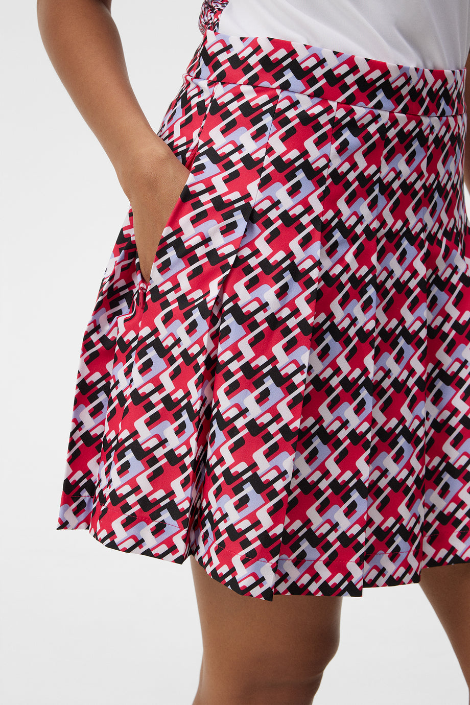 Adina Print Skirt / JL Micro Bridge Rose Red