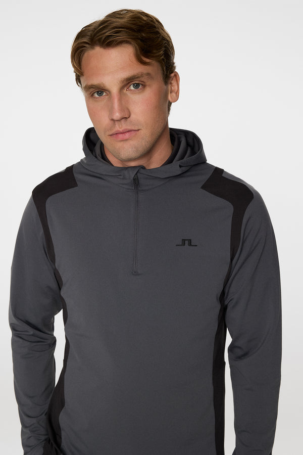 Lukas Quarter Zip Hood / Asphalt
