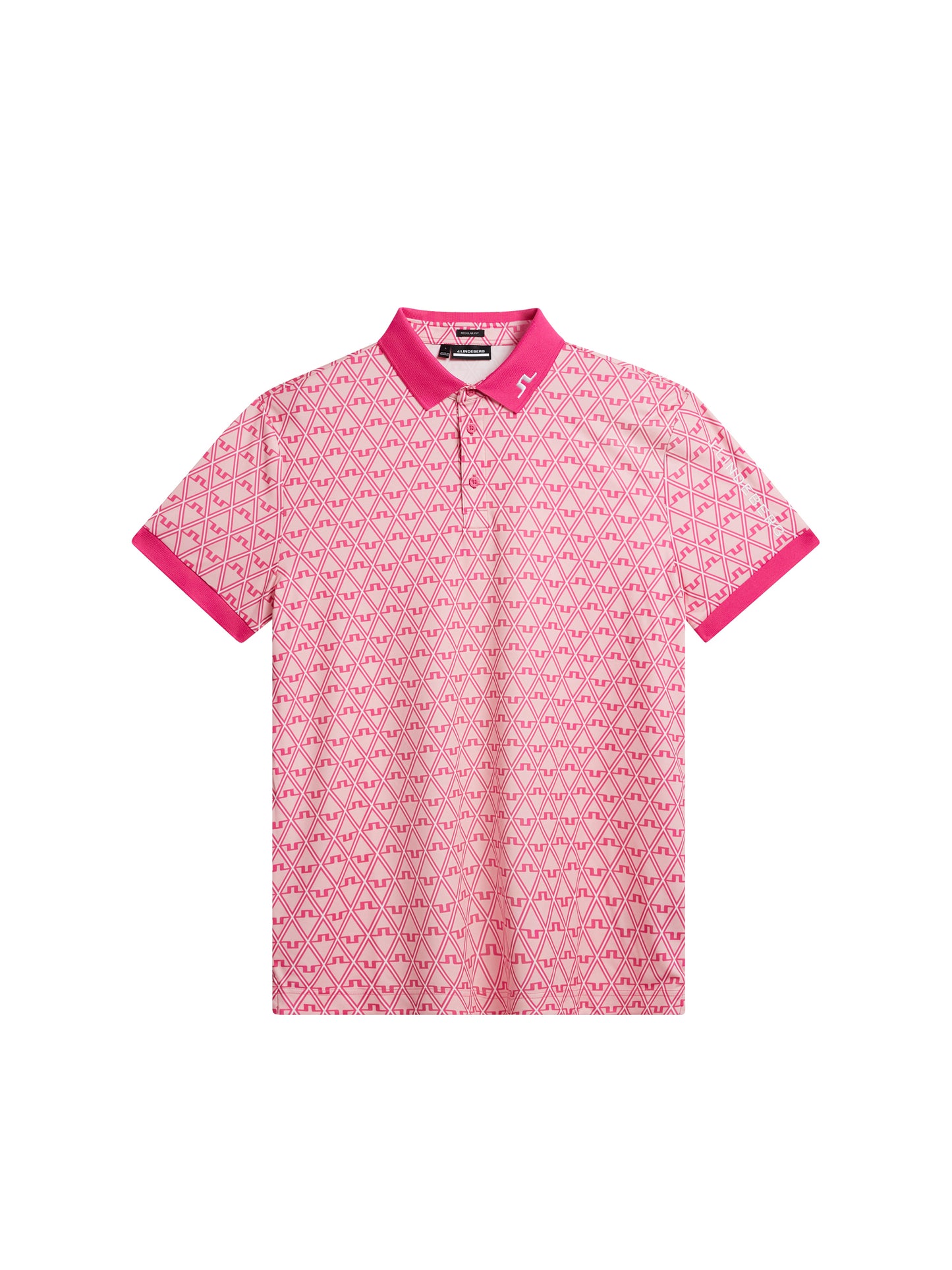 Tour Tech Reg Fit Print Polo / Geo Powder Pink