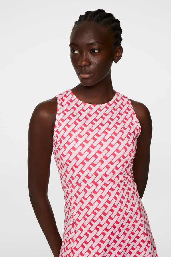 Cora Print Dress / Tour Geo Pink M