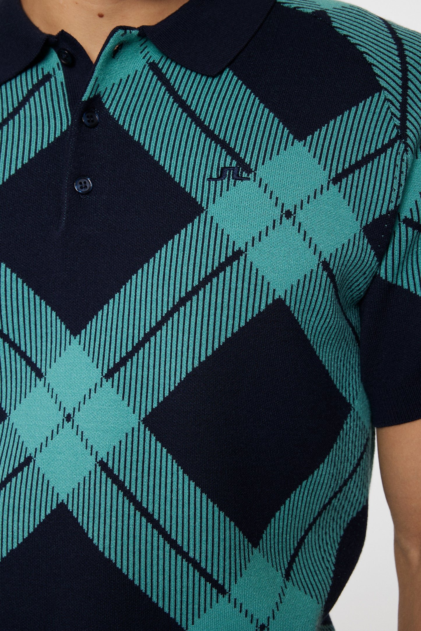 Martin Knit Polo / Glenmuir Tartan Teal L