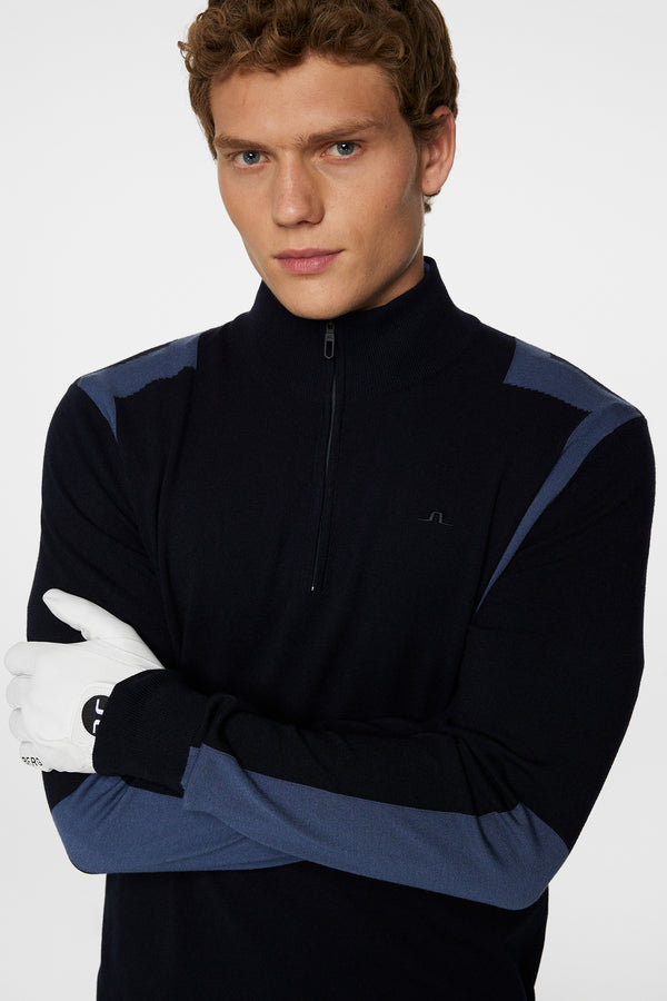Kendrick Knitted Zip Sweater / JL Navy