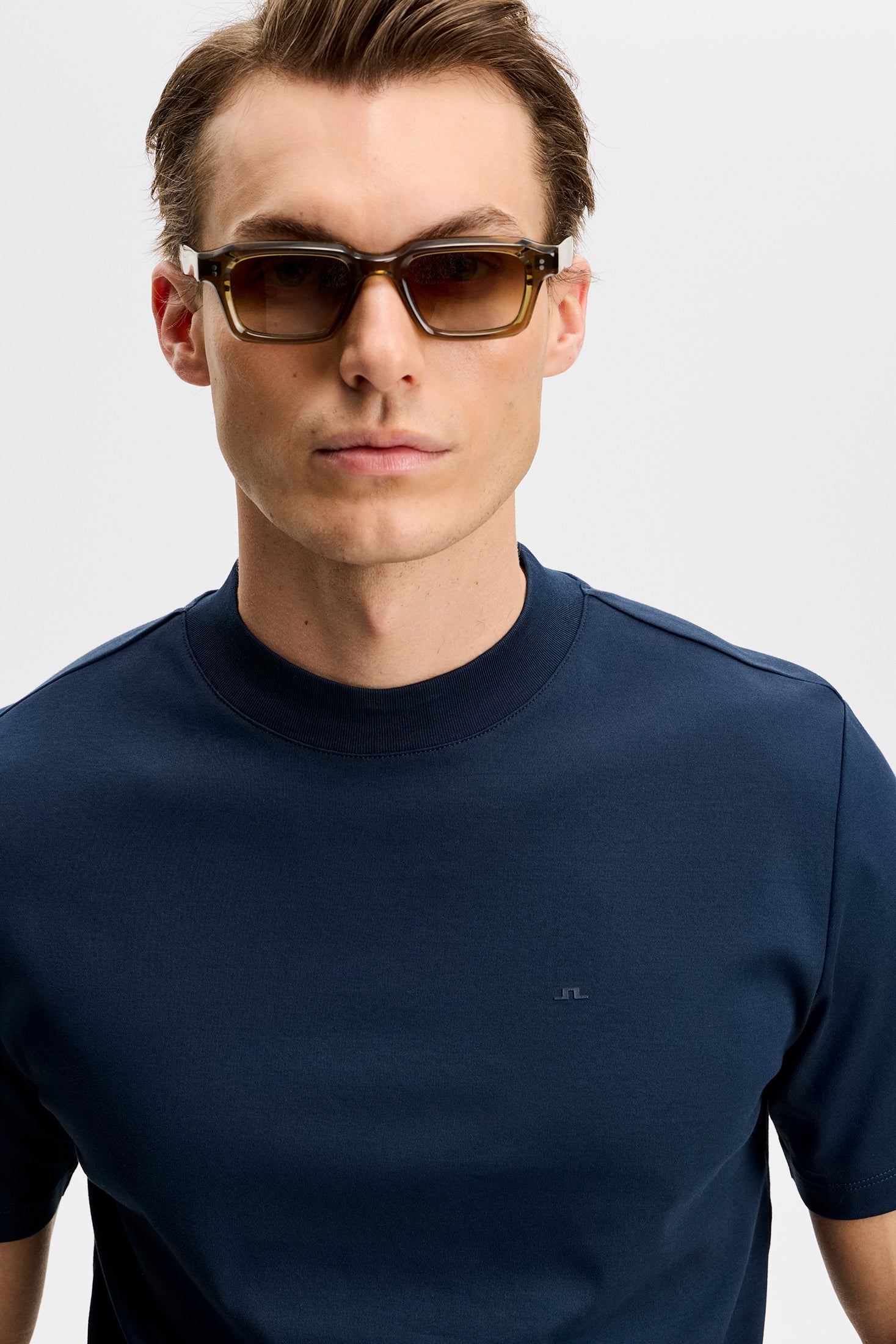 Ace Mock Neck T-Shirt / JL Navy | J.Lindeberg Official