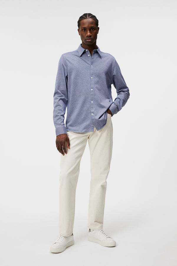 Marlon LS Jersey Slim Shirt / Bijou Blue