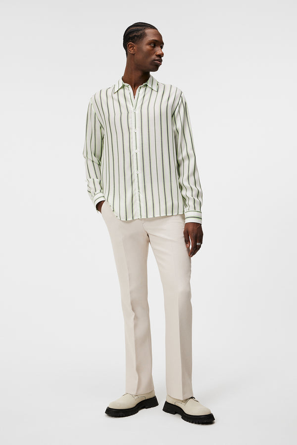 Florindo Tencel Stripe Shirt / Cloud White