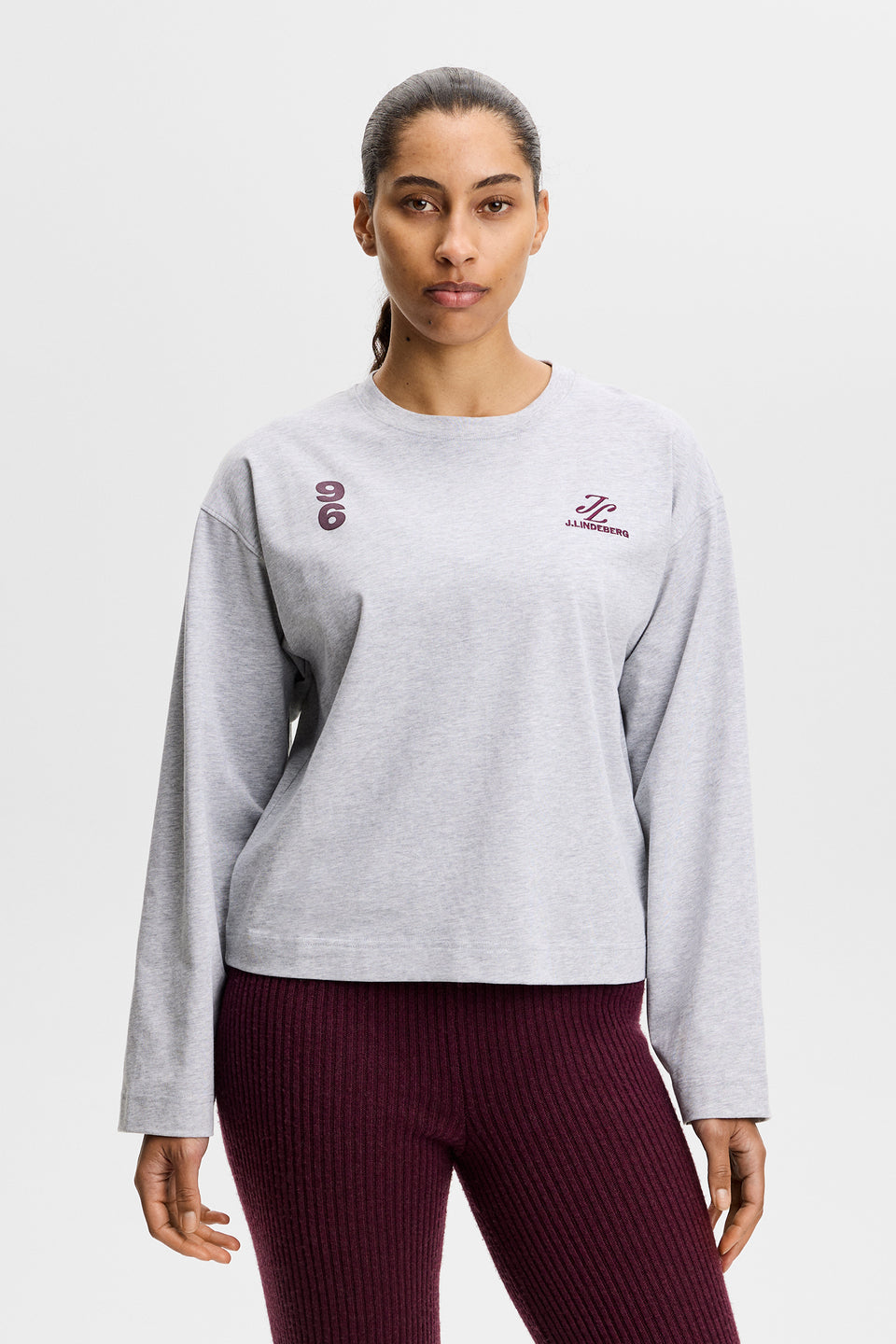 Lilja Graphic LS T-Shirt / Light Grey Melange